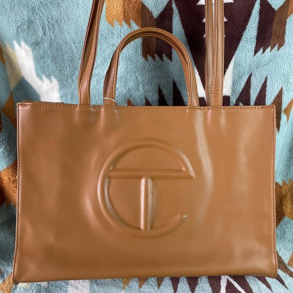 Telfar large Vegan leather crossbody bag TAN - Picture 1 of 10